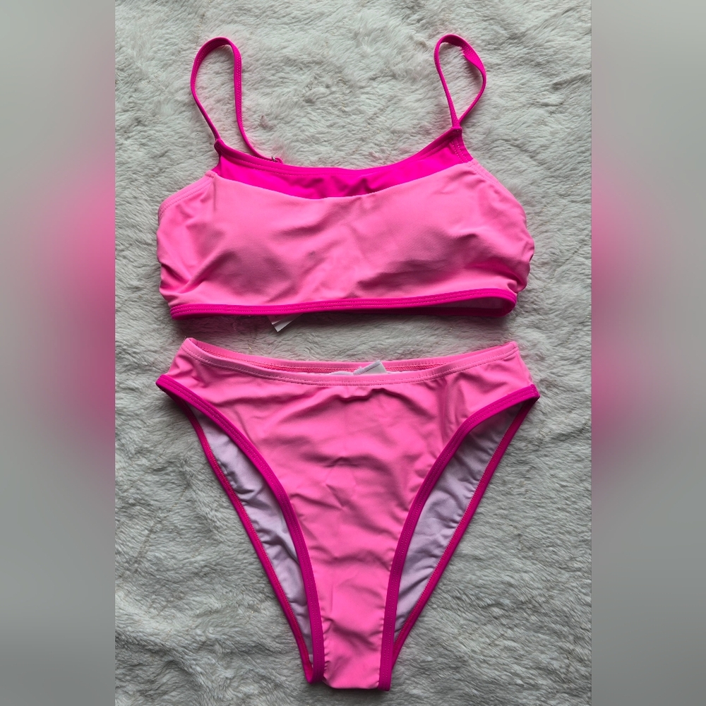 Women's Hot Pink, 2 Piece, Swimsuit, Small